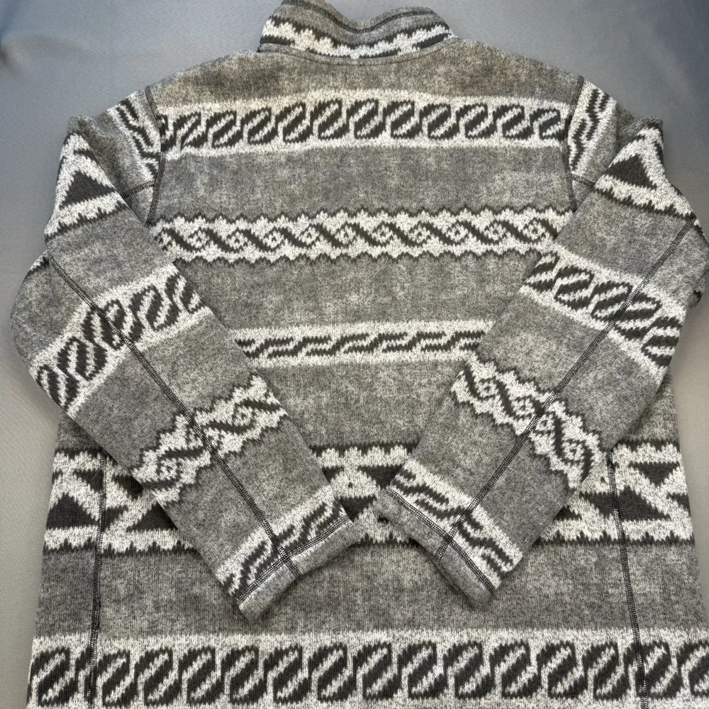 The North Face Mens Gray Aztec Tribal 1/4 Zip Fleece Pullover Sweater Top Sz XXL
